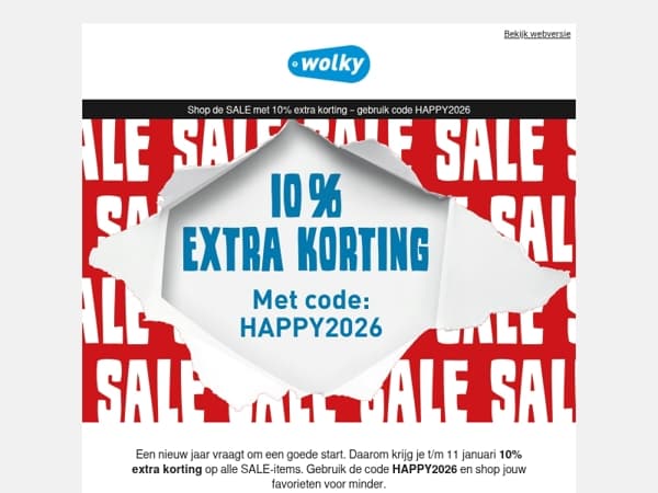 🎉 Start 2026 goed met 10% extra korting op de SALE