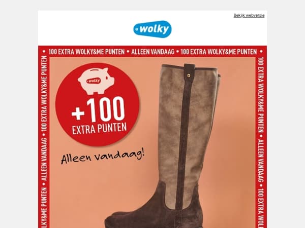 👢 Vandaag: 100 extra punten bij aankoop van Wolky’s