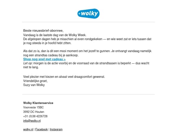 Wolky-fan, laatste kans op je strandtas cadeau