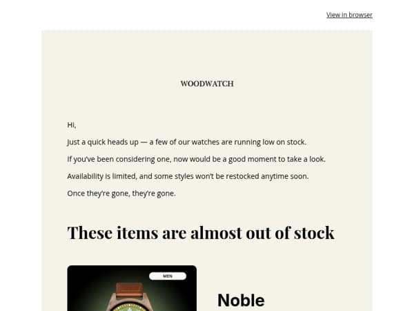 These watches are almost gone