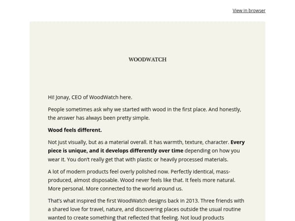Why we started with wood in the first place