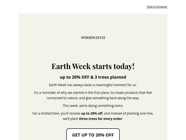 Earth Week is here 🌿 up to 20% off