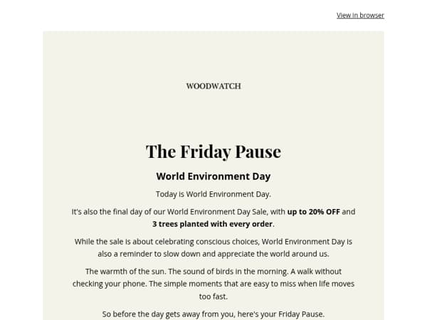 A small pause for World Environment Day 🌿