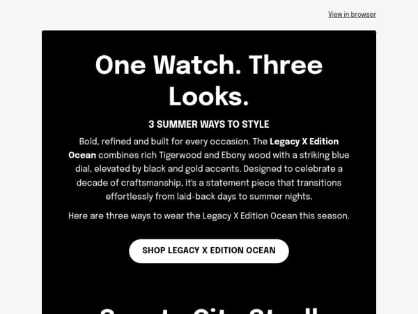One watch. Three summer looks. 💙