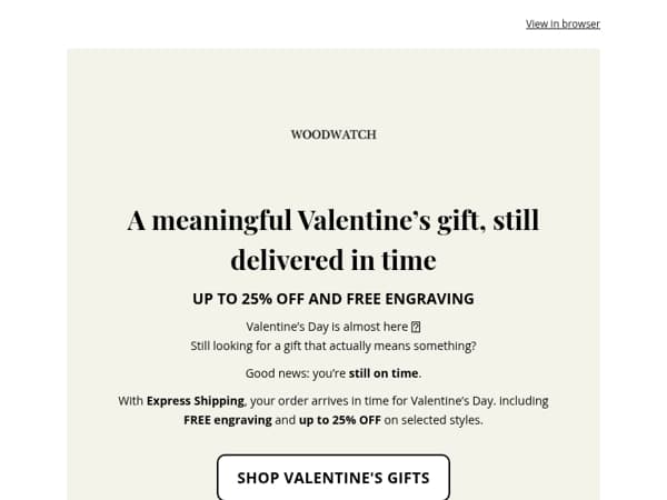 Still delivered in time for Valentine’s Day ❤️ Up to 25% OFF + FREE engraving