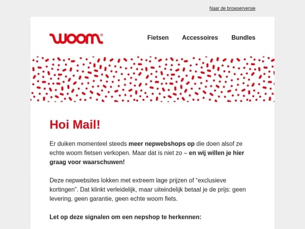 ⚠️ Mail, er zijn nep woom-webshops actief – wees voorzichtig!