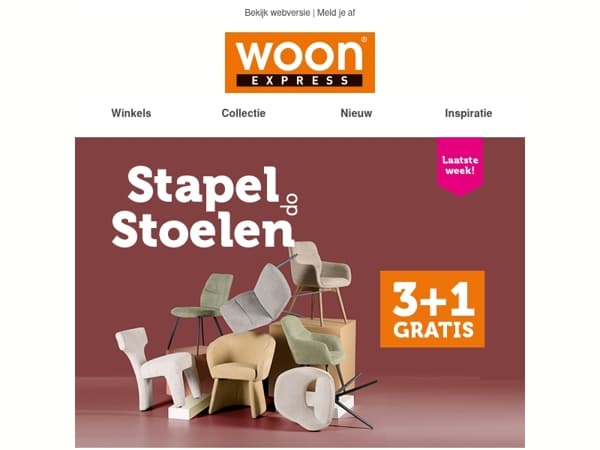 ⏳ Laatste week: 3+1 GRATIS op alle eetkamerstoelen!