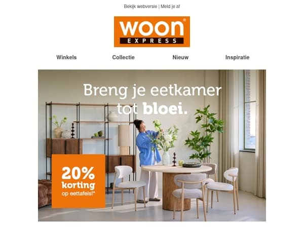 Slechts 2 dagen over: 20% korting op álle eettafels!