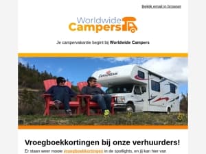 Veel vroegboekkortingen bij onze verhuurders