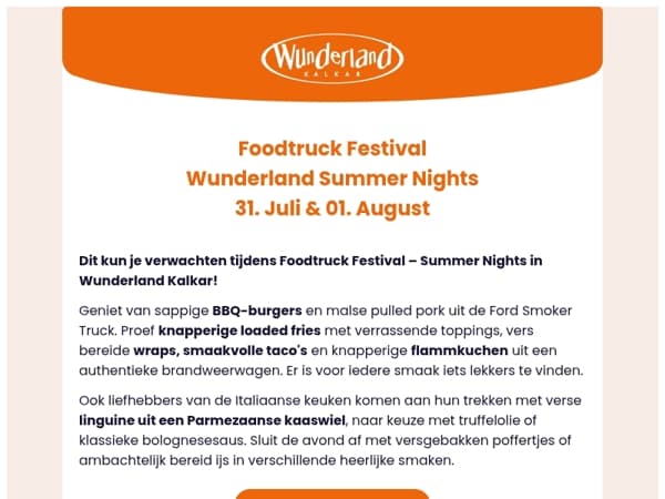 Tot 30% korting – Foodtruck Festival Summer Nights in het Wunderland
