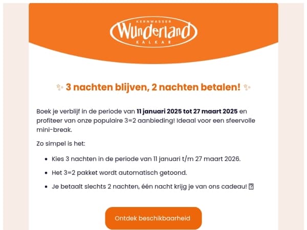 ✨ Magische mini-break: 3 nachten blijven, slechts 2 betalen ✨