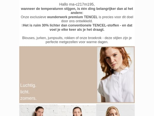 Extra fijne premium TENCEL - de perfecte stof voor warme dagen.