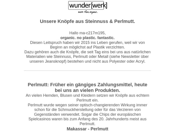 Knöpfe aus Nüssen, Perlmutt und Metall?