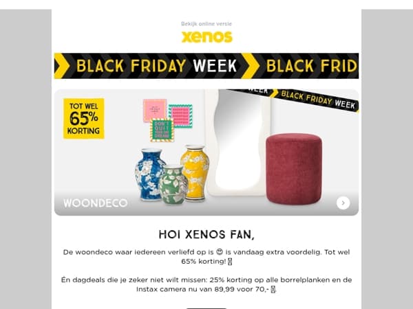 Tot wel 65% Black Friday korting op woondecoratie