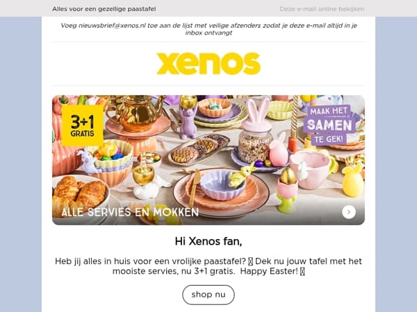 🐣 3+1 gratis op alle servies en mokken