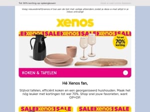 SALE: tot 70% korting op koken en tafelen