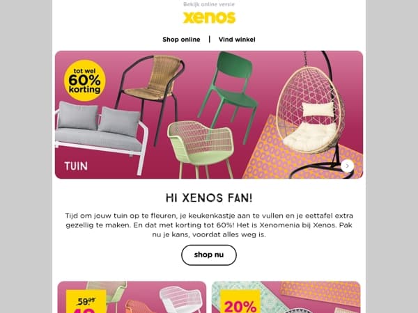 XENOMENIA: Tot 60% korting op tuin