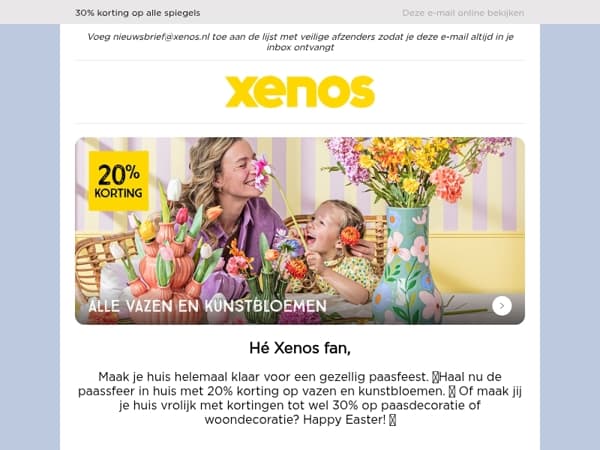 Tot wel 30% korting op paasdecoratie en woondecoratie