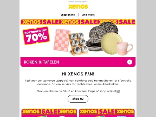 SALE: tot 70% op koken, tafelen en tuin💛