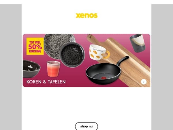 Tot wel 50% korting op koken, tafelen en huishouden