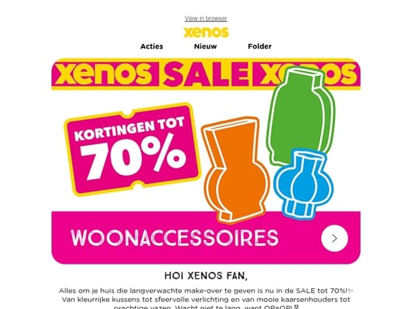 SALE woonaccessoires tot 70% korting