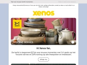 Toscane servies 3+1 gratis