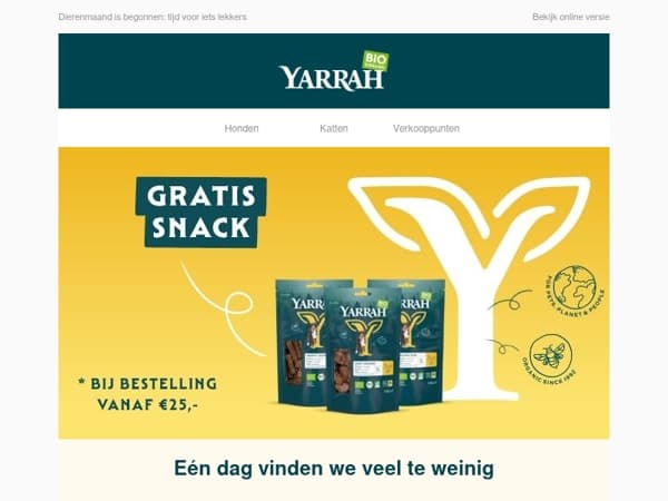 Dierenmaand is begonnen: tijd voor iets lekkers
