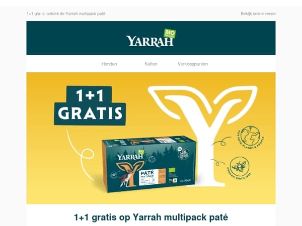 1+1 gratis: ontdek de Yarrah multipack paté
