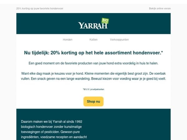 20% korting op jouw favoriete hondenvoer
