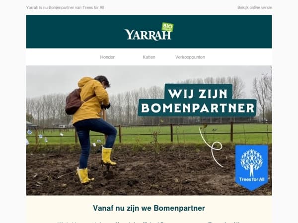 Yarrah is nu Bomenpartner van Trees for All