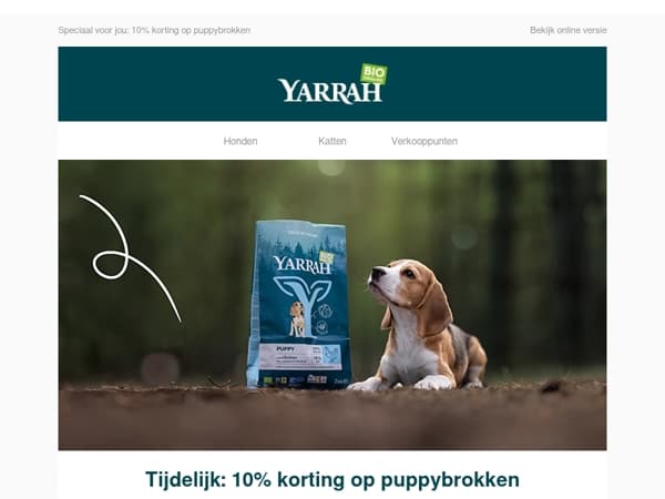 Speciaal voor jou: 10% korting op puppybrokken