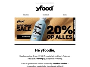 20% korting voor jou! 🎂