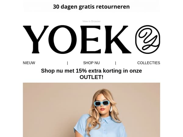 🔔 OUTLET deal: Nu 15% extra korting!