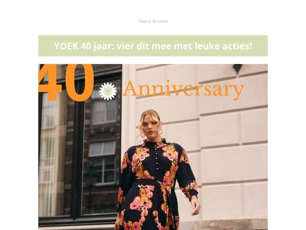 🎈 40 jaar YOEK = tot 40% korting voor jou