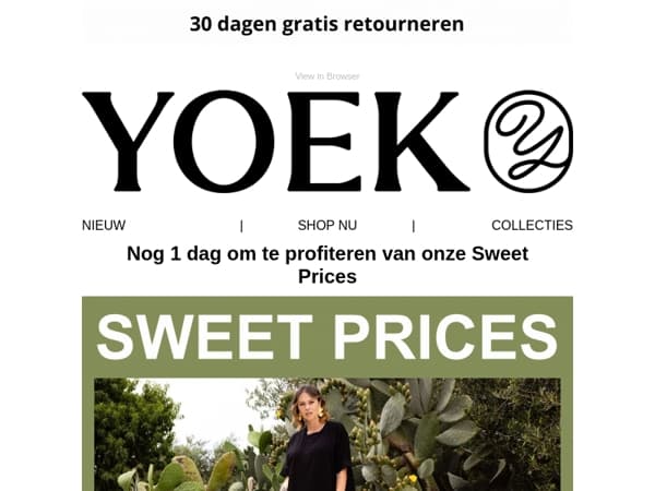 ⏰ Laatste kans! Morgen eindigt onze Sweet Prices actie