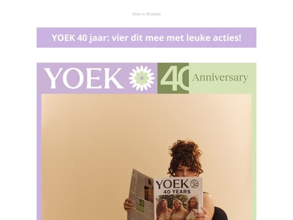 🥂 40 Jaar YOEK = 6 weken lang cadeautjes voor jou!