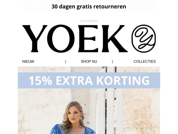 🚨 15% extra korting in de YOEK OUTLET