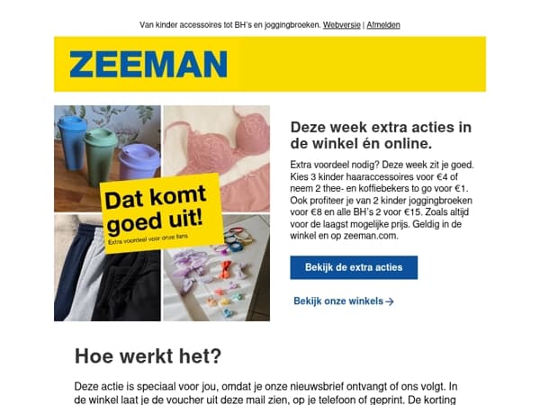 Extra voordeel op alledaagse basics.