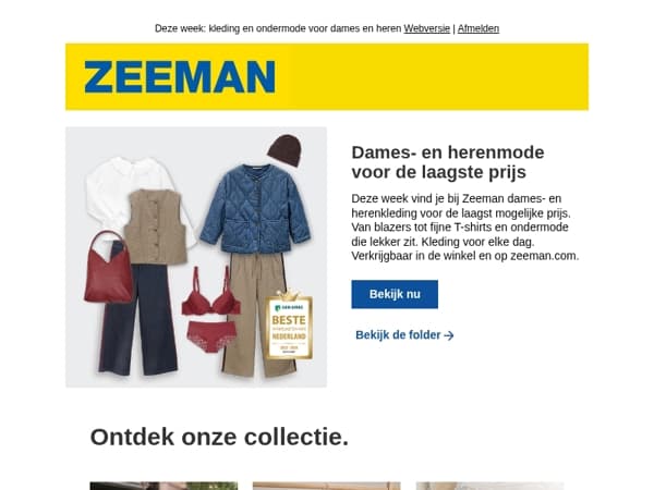 Dames- en herenmode voor de laagste prijs