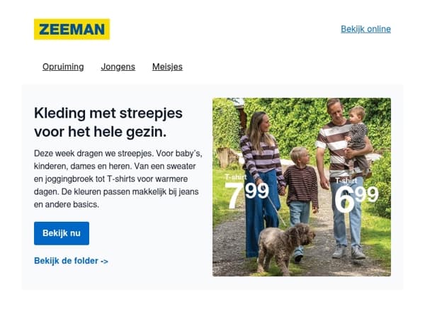 Kleding met streepjes voor het hele gezin