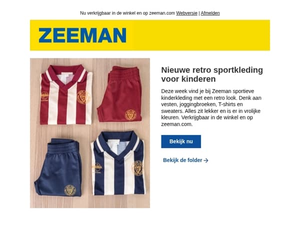Nieuwe retro sportkleding voor kinderen