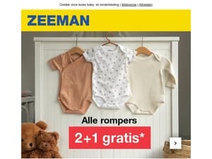 Deze week: 2+1 gratis* op alle rompers