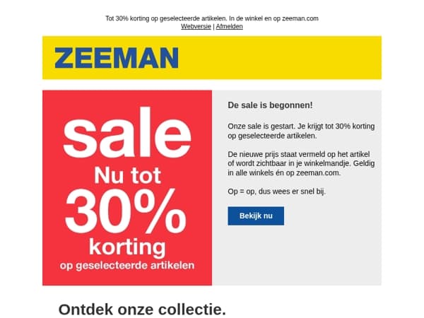 De sale is begonnen!