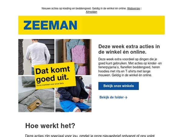Nieuwe week, nieuwe acties.