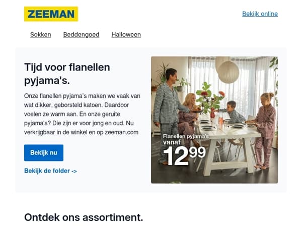 Warme pyjama's voor het hele gezin