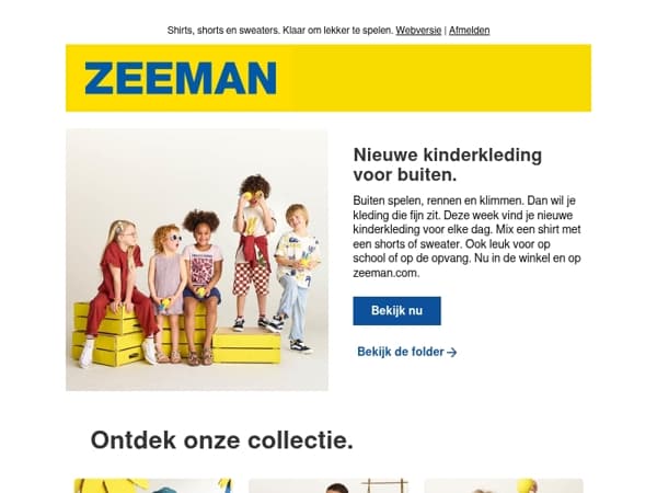Nieuwe kinderkleding voor buiten.