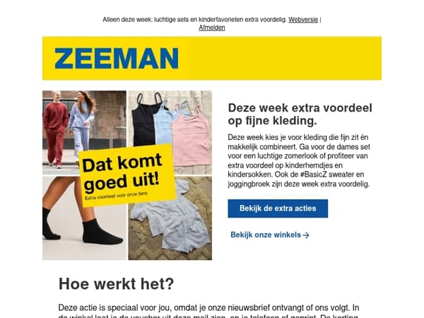 Deze week extra voordeel op fijne kleding
