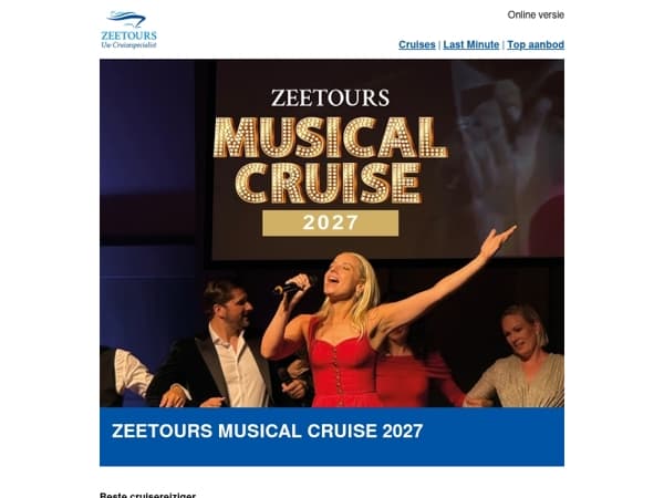 Dít maakt de Zeetours Musical Cruise zo bijzonder