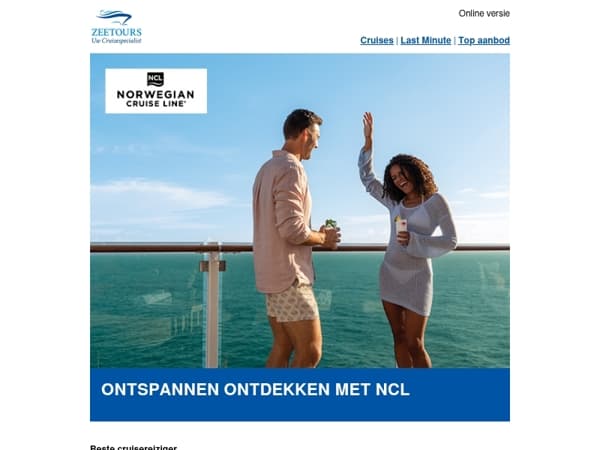 Van zonnige dekken tot sfeervolle avonden aan boord: met NCL reist u ontspannen