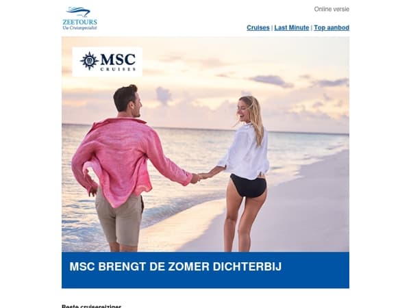 MSC Cruises brengt de zomer dichterbij